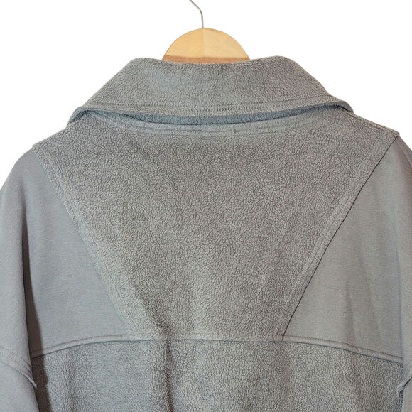 Aemi + Co Gray Half Zip Sweatshirt Exposed Seams Trendy Fall Streetwear Cozy S - Picture 11 of 15